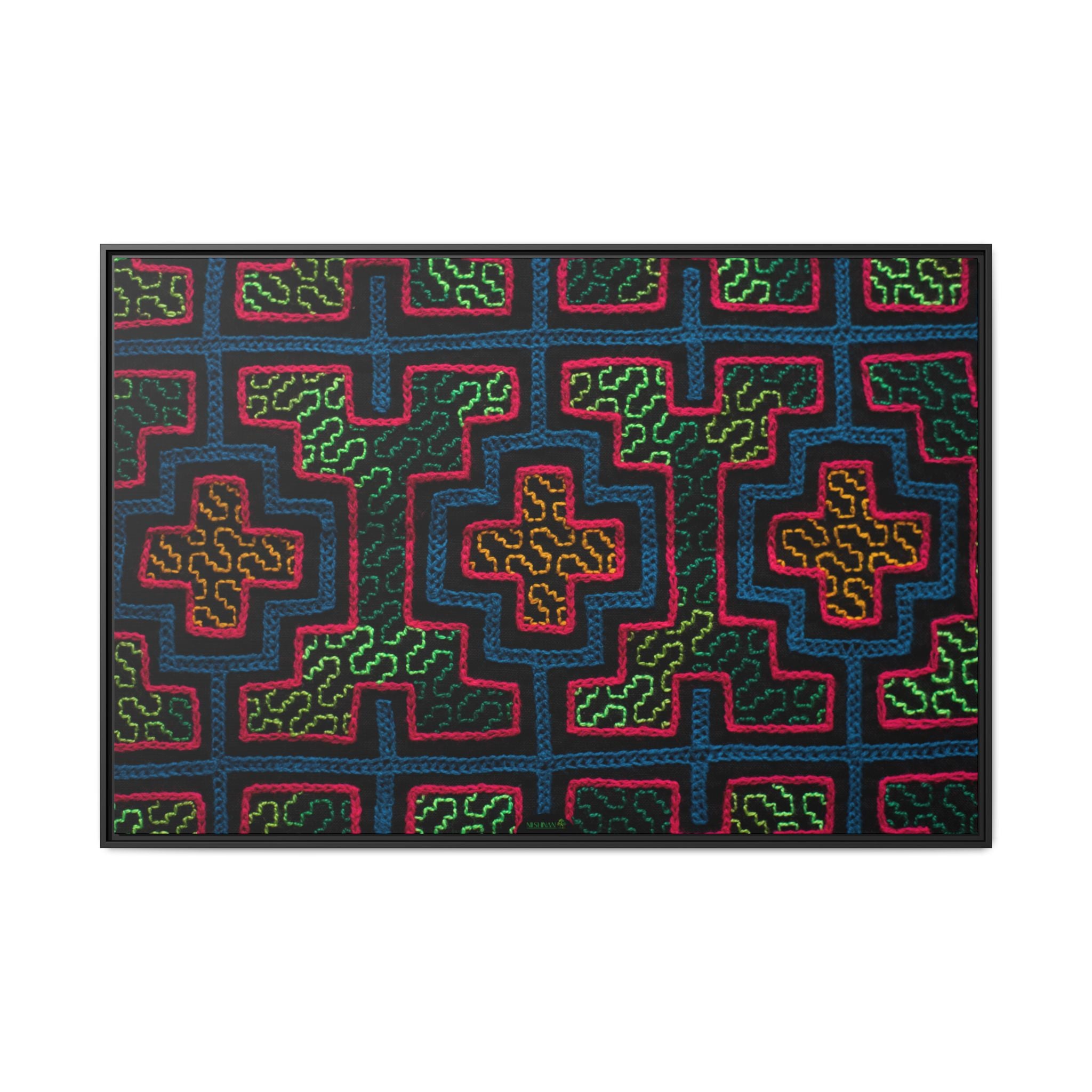 Canvas Shipibo Art – Moatian Kené – Icaro of the Amazonian rivers