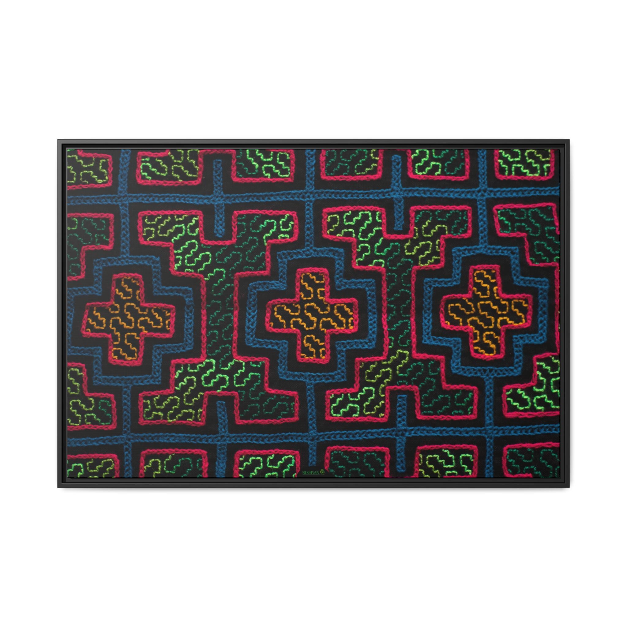 Canvas Shipibo Art – Moatian Kené – Icaro of the Amazonian rivers