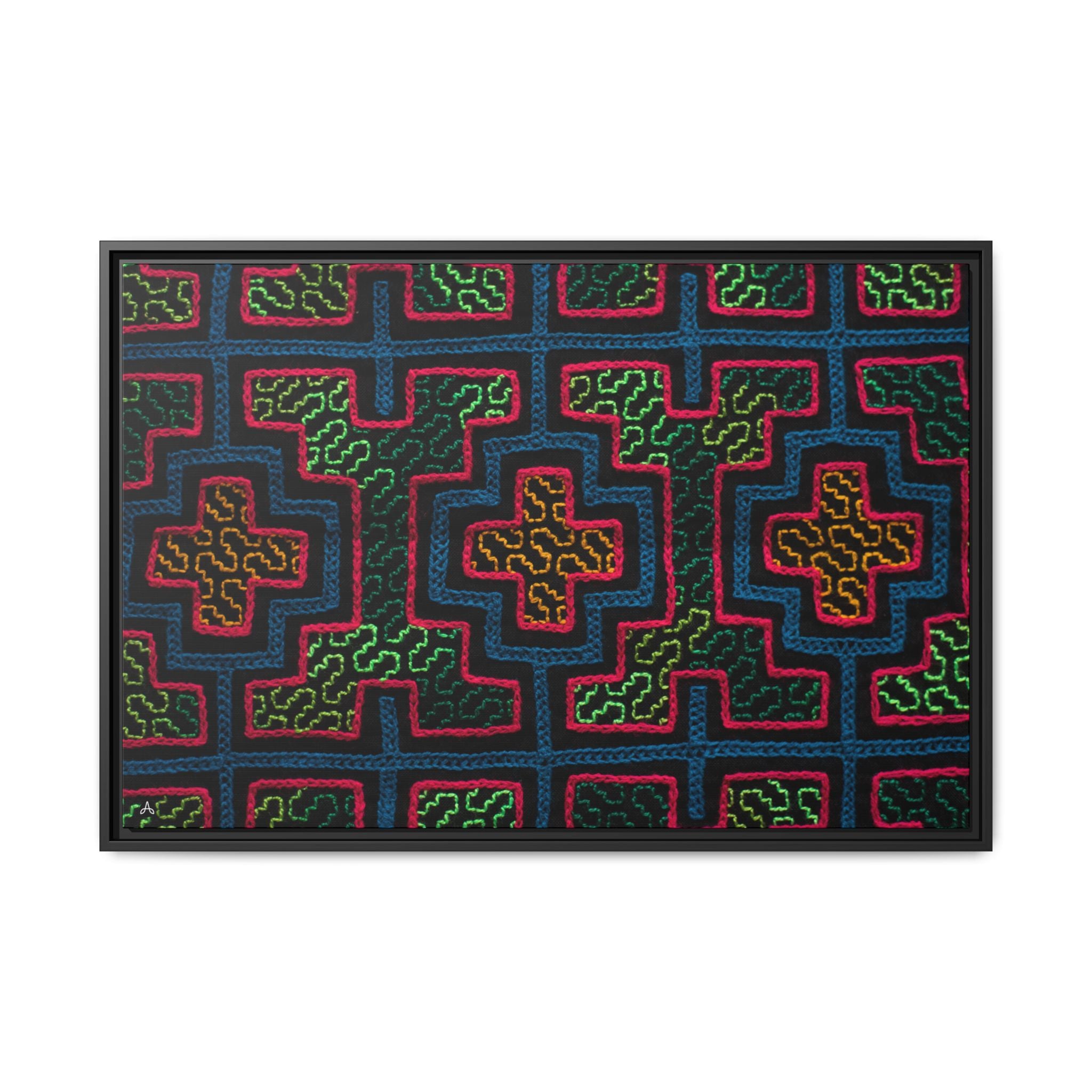 Canvas Shipibo Art – Moatian Kené – Icaro of the Amazonian rivers