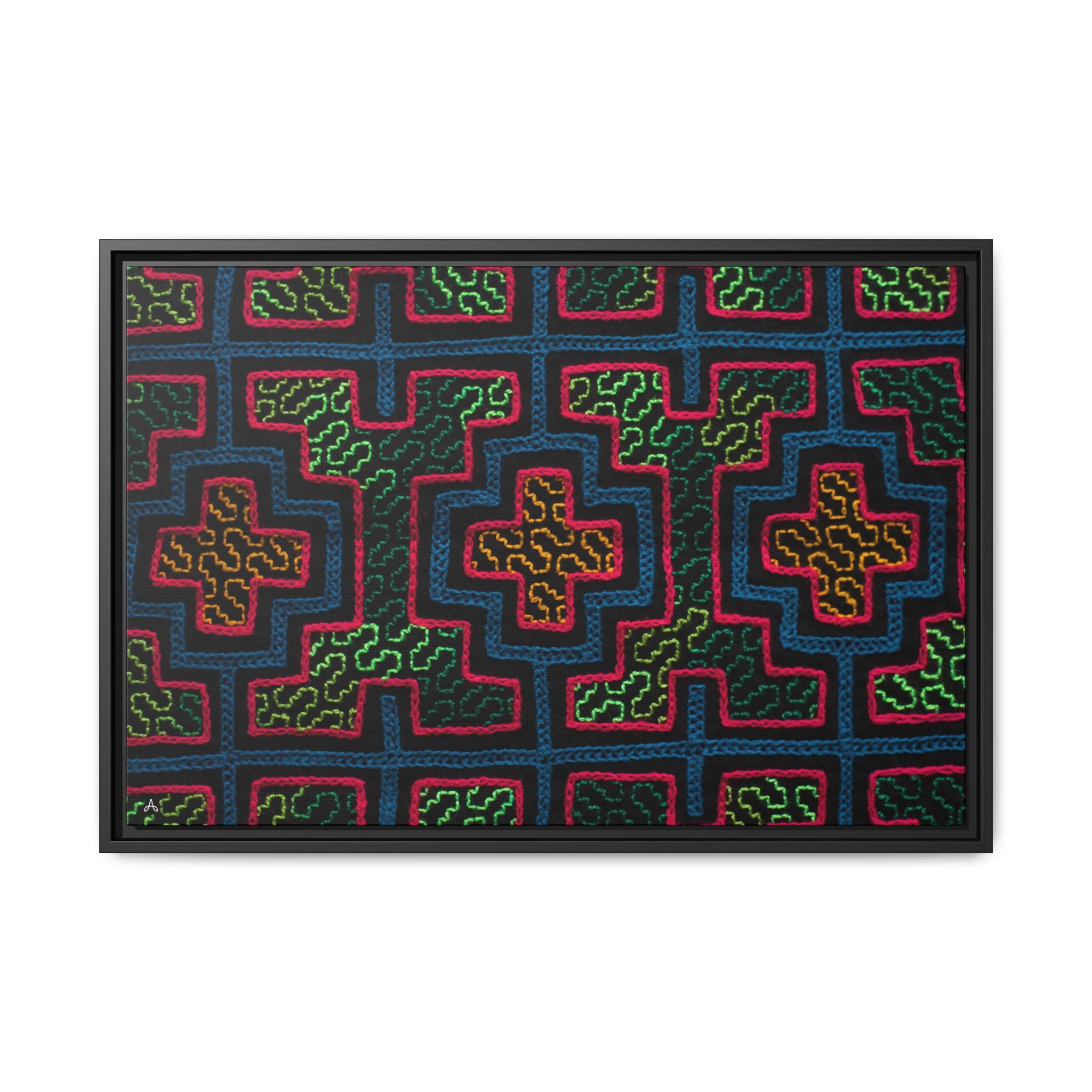 Canvas Shipibo Art – Moatian Kené – Icaro of the Amazonian rivers