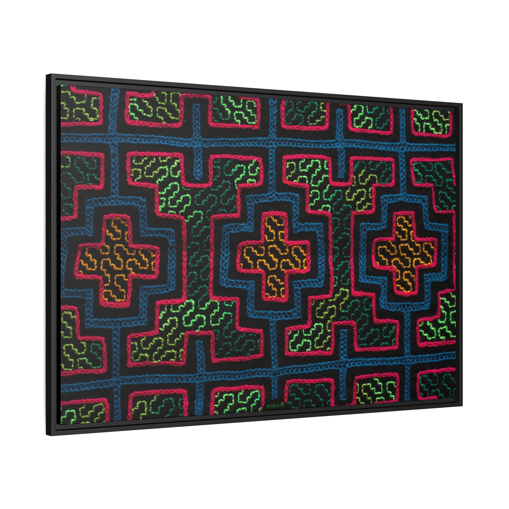 Canvas Shipibo Art – Moatian Kené – Icaro of the Amazonian rivers