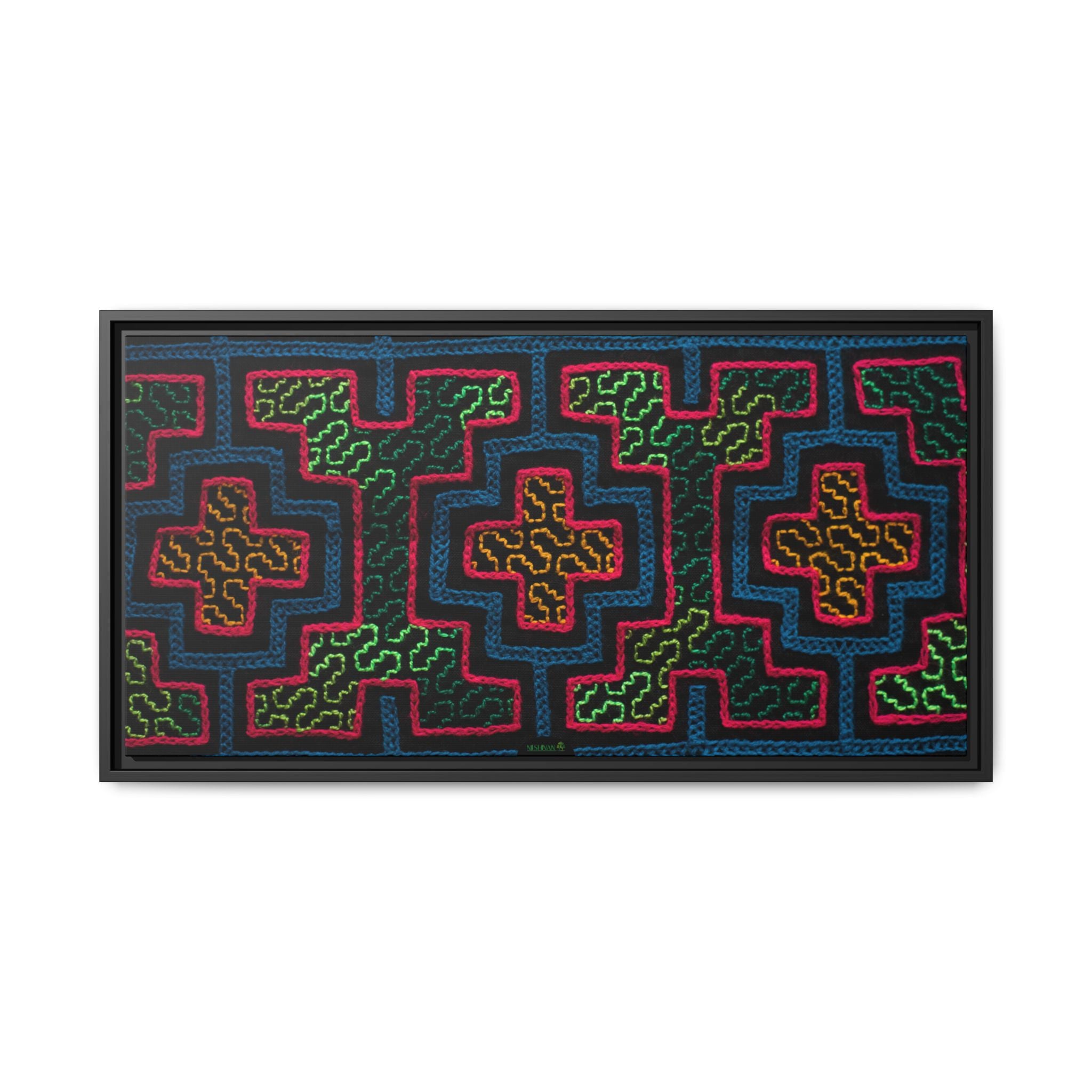 Canvas Shipibo Art – Moatian Kené – Icaro of the Amazonian rivers