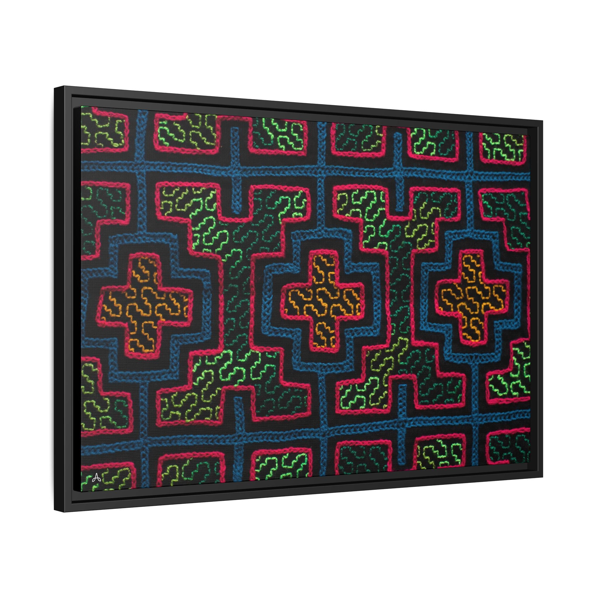 Canvas Shipibo Art – Moatian Kené – Icaro of the Amazonian rivers